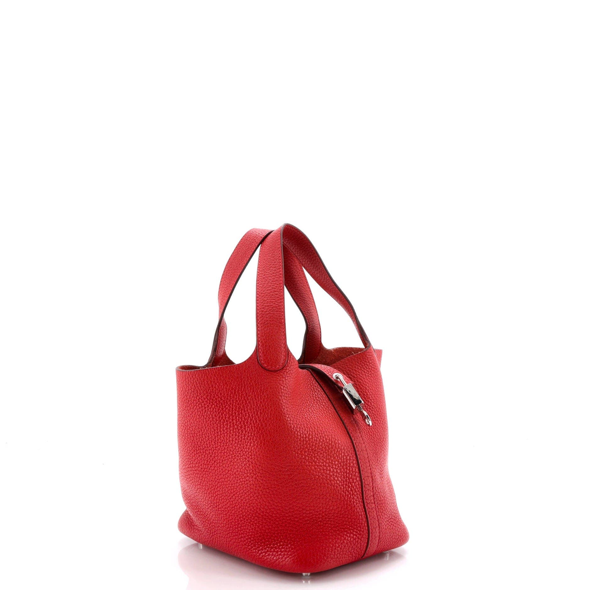 Pre-Owned Hermes Picotin Lock Bag Clemence PM, Alternate, color, Rouge Casaque
