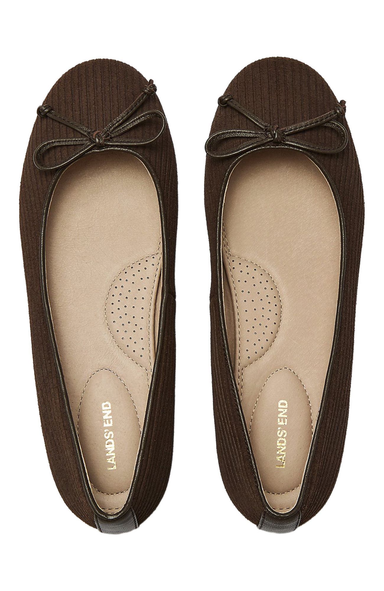 Lands' End Essential Corduroy Ballet Flats, Alternate, color, 