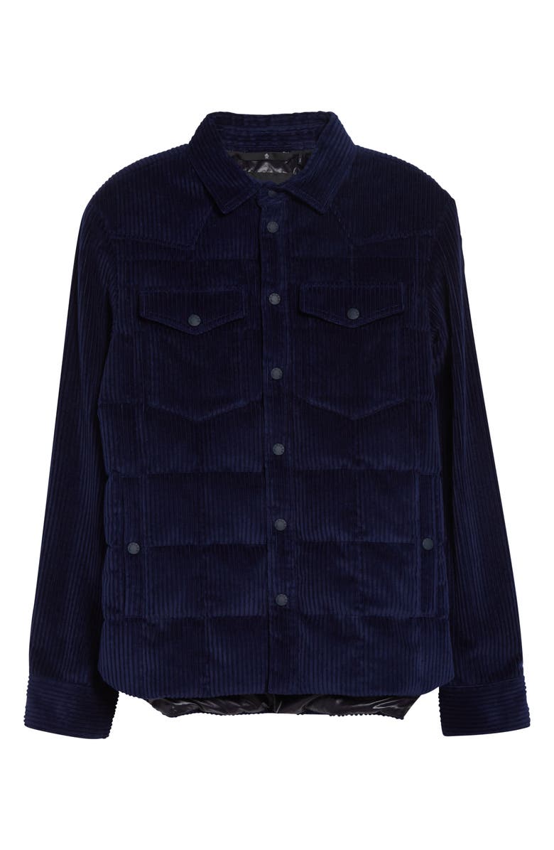 Moncler Grenoble Gelt Quilted Corduroy Shirt Jacket, Main, color, Dark Electric Blue
