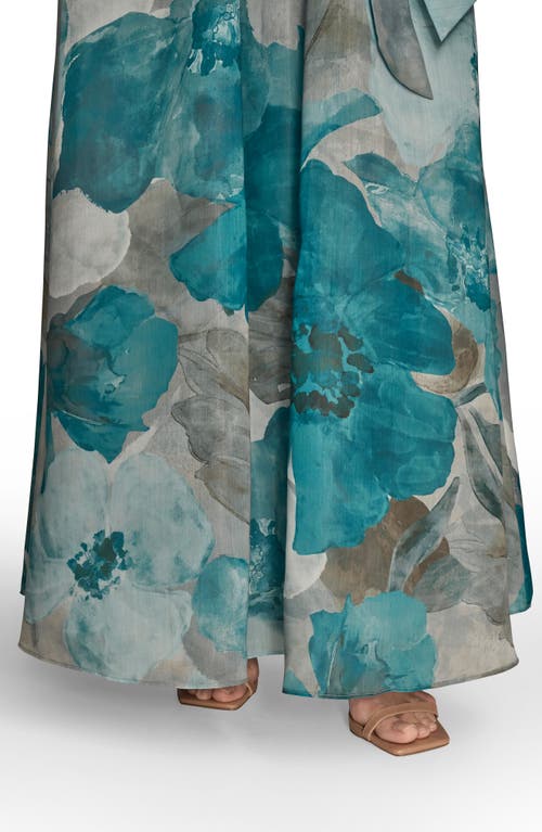 Donna Karan New York Floral Strapless Fit & Flare Gown In Green