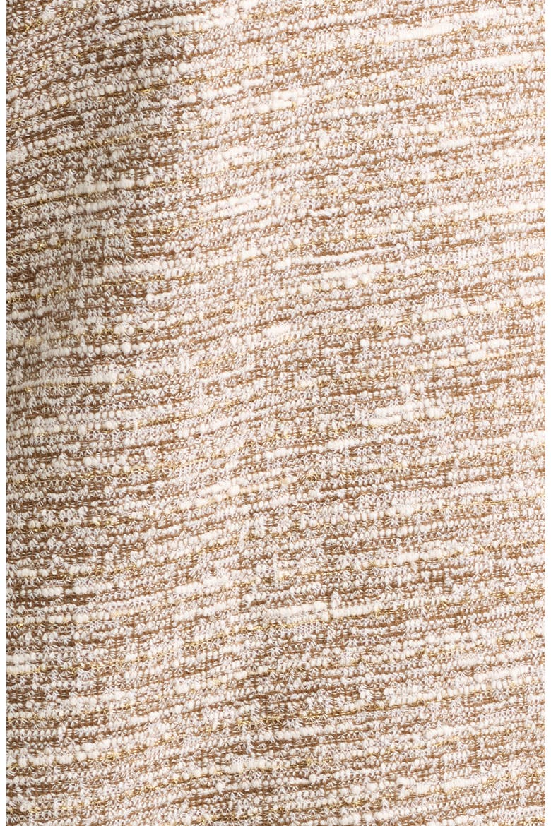 Boucle Knit Balloon Sleeve Top, Alternate, color, VICUNA/ WHITE DOVE