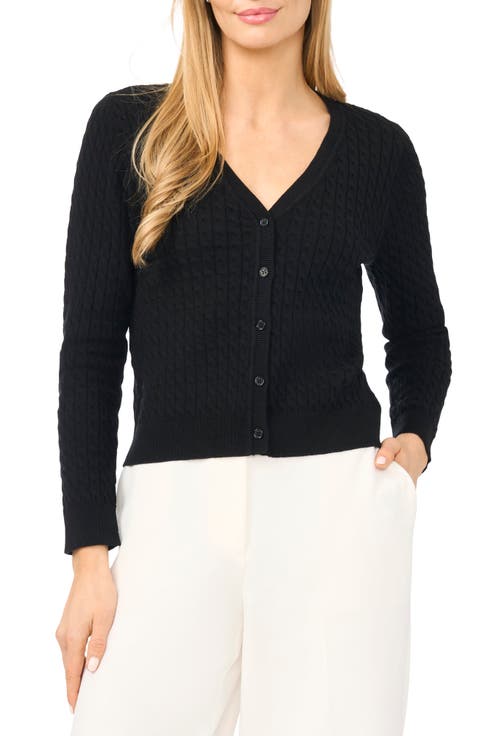 Cable Stitch V-Neck Cardigan