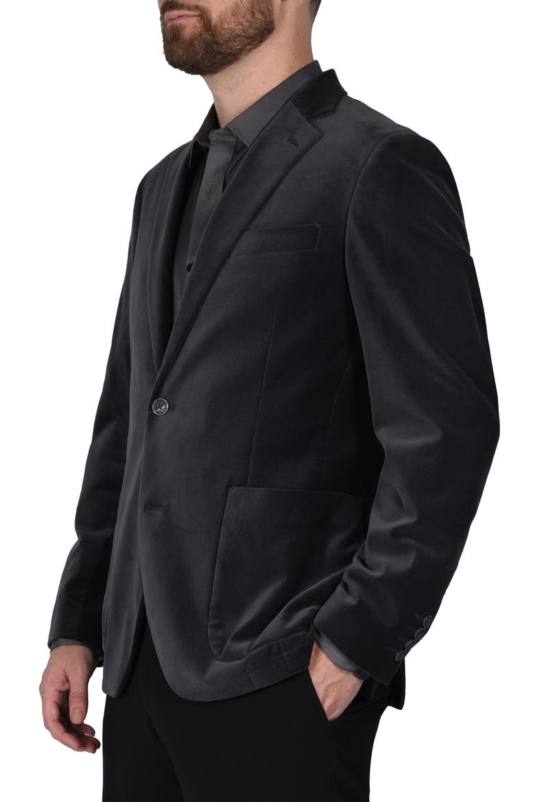 Velvet Sport Coat, Alternate, color, GREY