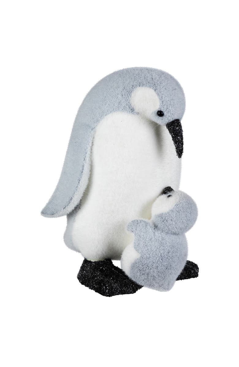 Northlight Mother Penguin with Chick Christmas Figurine - 10.75", Alternate, color, White