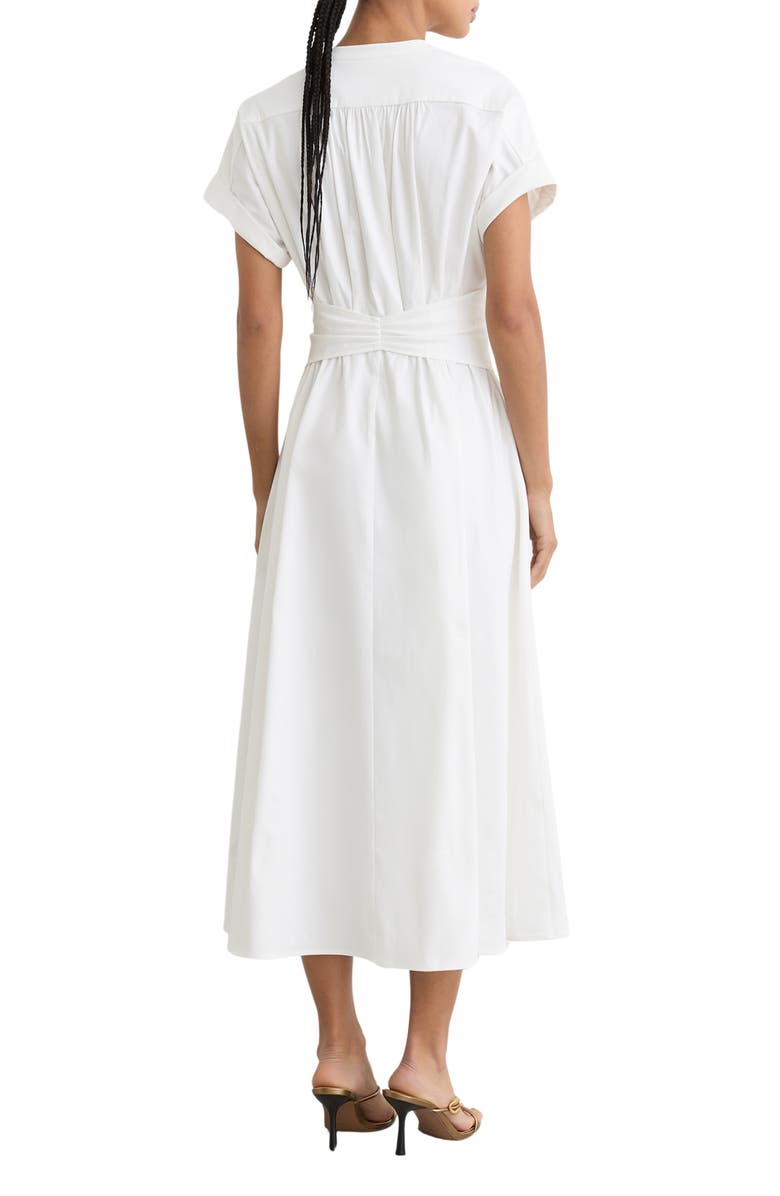 Reiss Sally Stretch Cotton Midi Dress, Alternate, color, Ivory