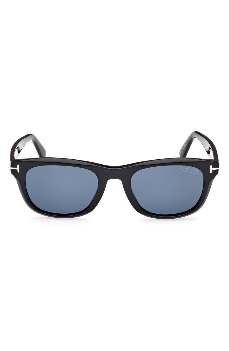 TOM FORD Kendel 54mm Square Sunglasses, Main, color, Black Eco / T Logo