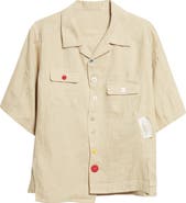 Undercover Asymmetric Linen Camp Shirt