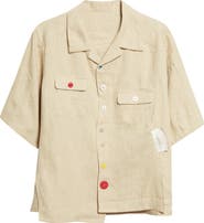 Undercover Asymmetric Linen Camp Shirt