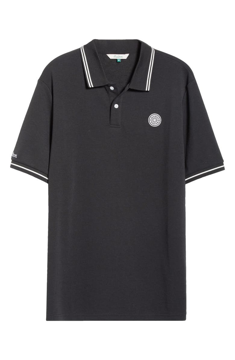 Malbon Golf Fairway Appliqué Piqué Polo, Main, color, Black