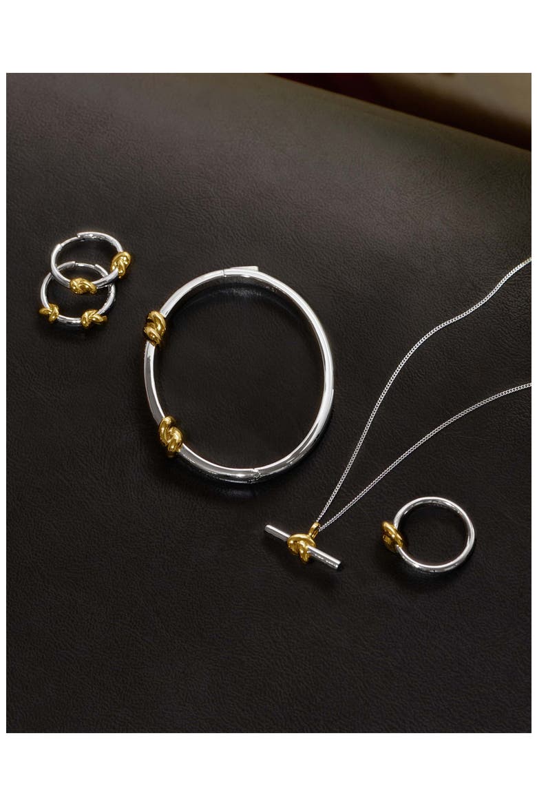 x Lucy Williams Knot Hinge Bangle, Alternate, color, GOLD PLATED / SILVER PLATED