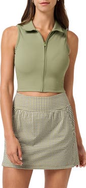 TravisMathew Moveknit Zip Crop Top