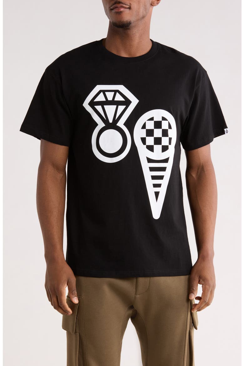 Checkers Graphic T-Shirt, Main, color, BLACK