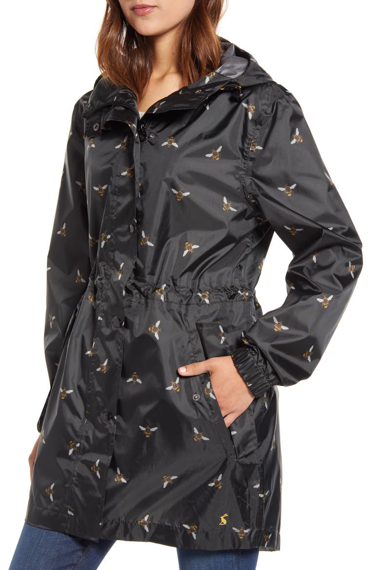 Right As Rain Golightly Packable Waterproof Hooded Jacket, Alternate, color, BLACK BEE