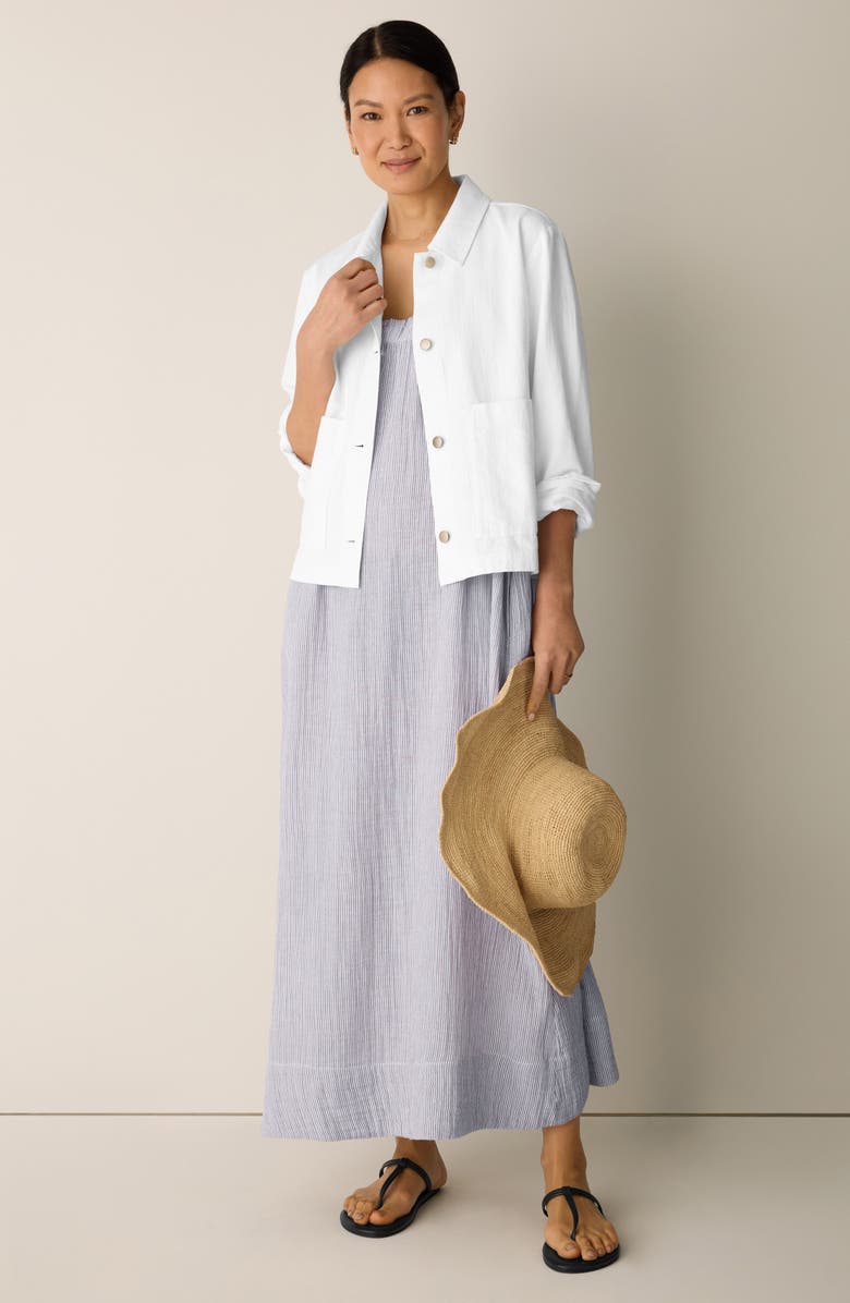 Eileen Fisher Classic Collar Organic Cotton & Organic Linen Jacket, Alternate, color,