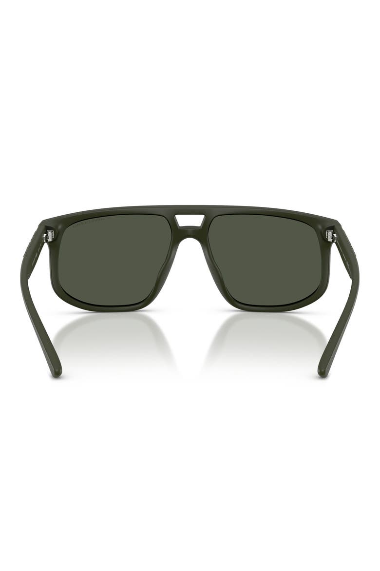 58mm Polarized Pilot Sunglasses, Alternate, color, MATTE GREEN / DARK GREEN POLAR