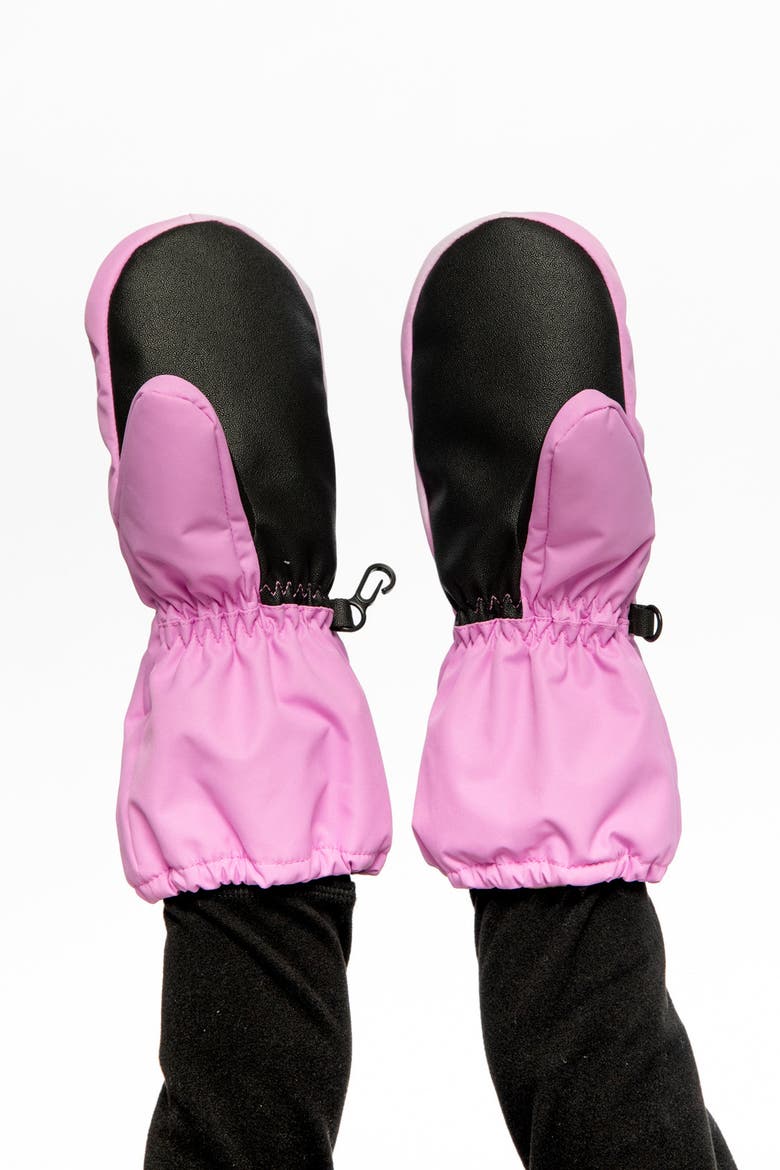 Palm Winter Play Rubberized Waterproof Mittens, Alternate, color, Pink