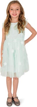 Popatu Kids' 3D Star Flutter Sleeve Tulle Dress