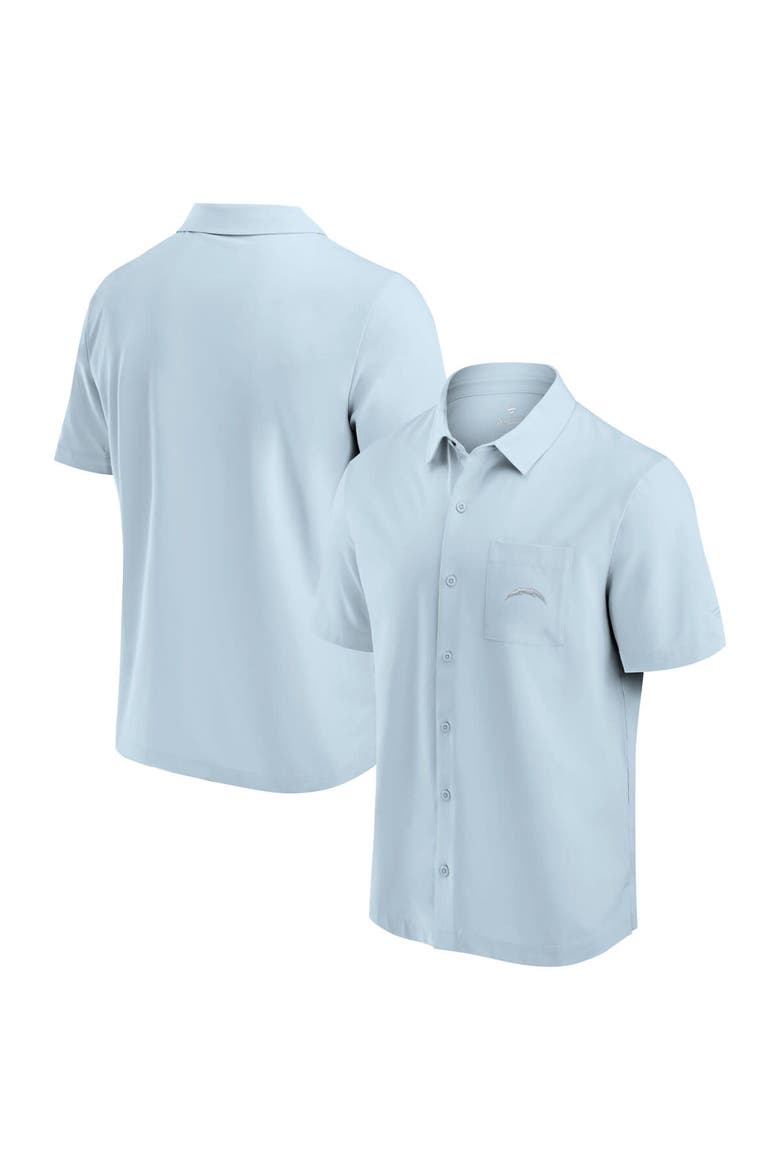 Men's Fanatics Light Blue Los Angeles Chargers Front Office Button-Up Shirt, Alternate, color, Light Blue