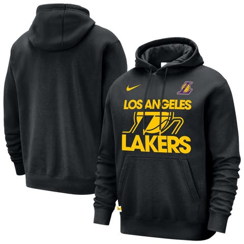 Men's Nike Black Los Angeles Lakers Courtside Club Pullover Hoodie
