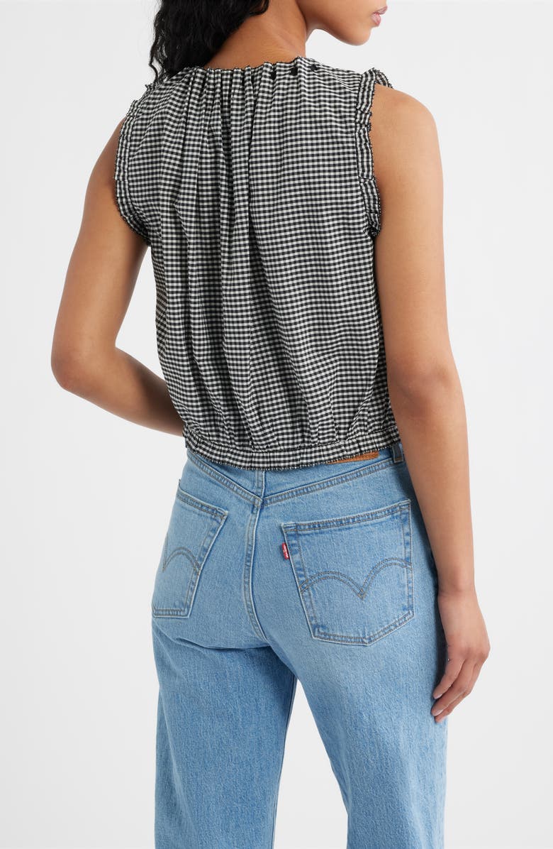 DÔEN Traveler Organic Cotton Gingham Top, Alternate, color, Noir La Maddalena Gingham