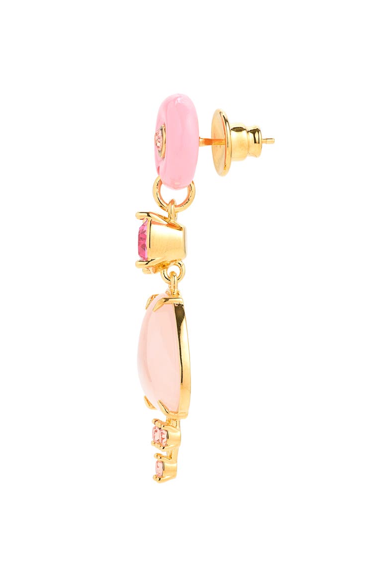 Cabochon & Crystal Drop Earrings, Alternate, color, LIGHT PINK