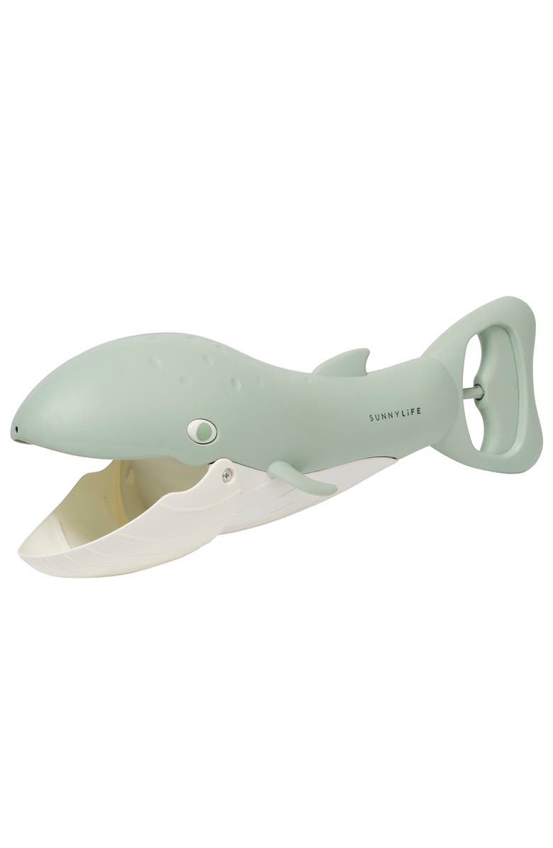 Sunnylife Sand Claws Whale Green, 13" Scoop Toy, Mouth Opens, Beach & Pool Play, Main, color, 