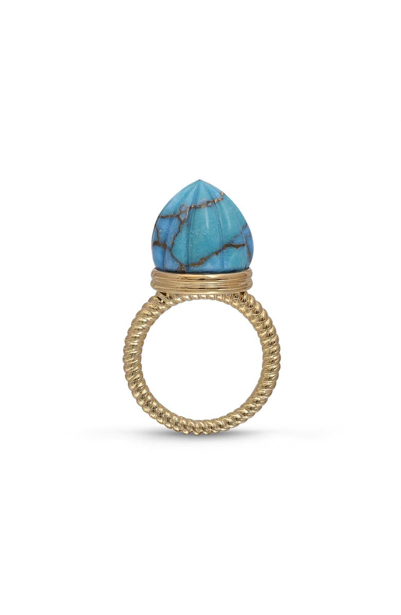 LuvMyJewelry Summer Nights Gold Plated Silver Turquoise Gemstone Single stone Ring Pendant, Alternate, color, 14Kt Gold Vermeil On Sterling