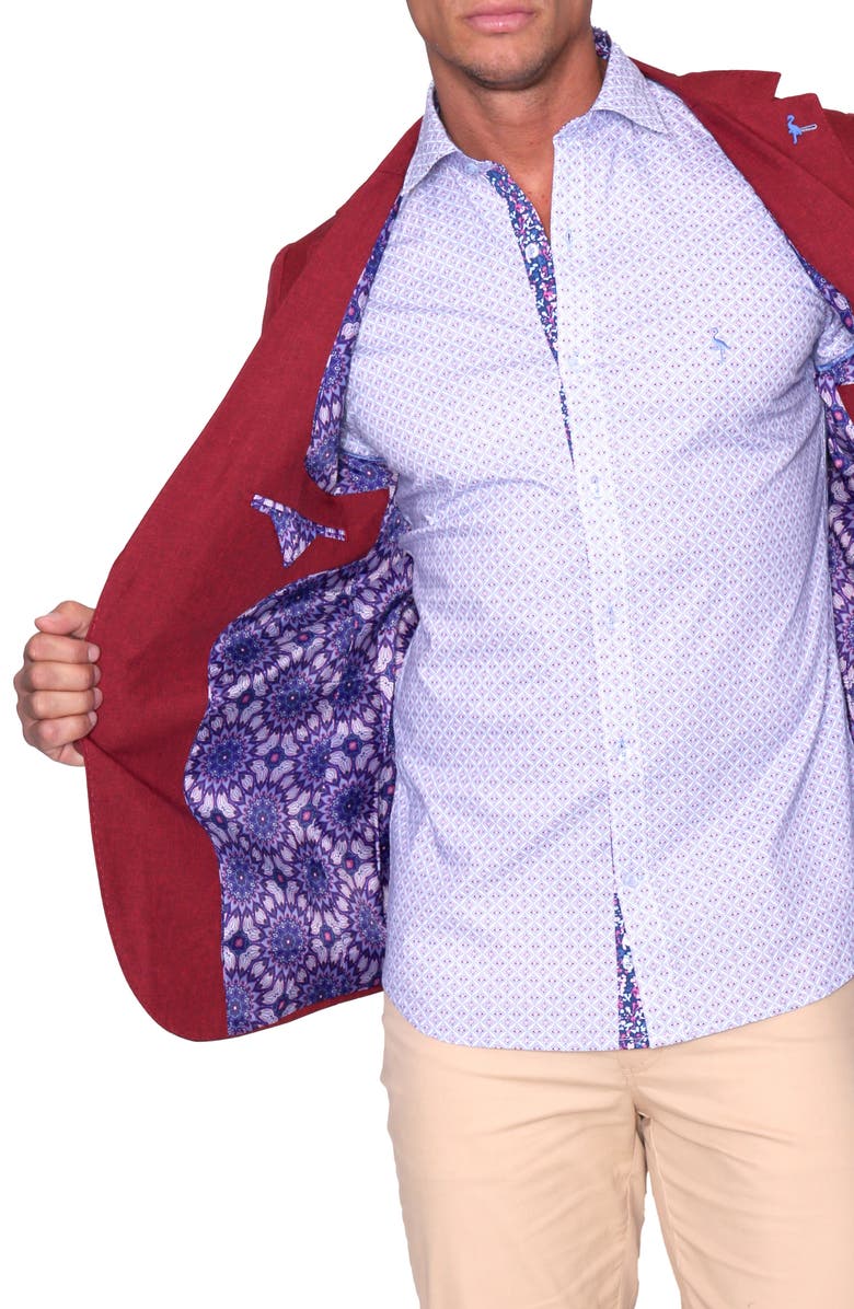 TailorByrd Modern Fit Tonal Melange Sportcoat, Alternate, color, Red