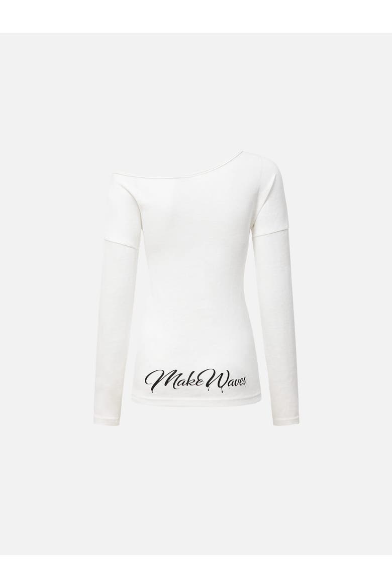 Off The Shoulder Long Sleeve Tee, Alternate, color, White
