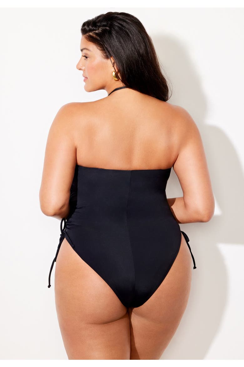 Bandeau Adjustable One Piece, Alternate, color, Black