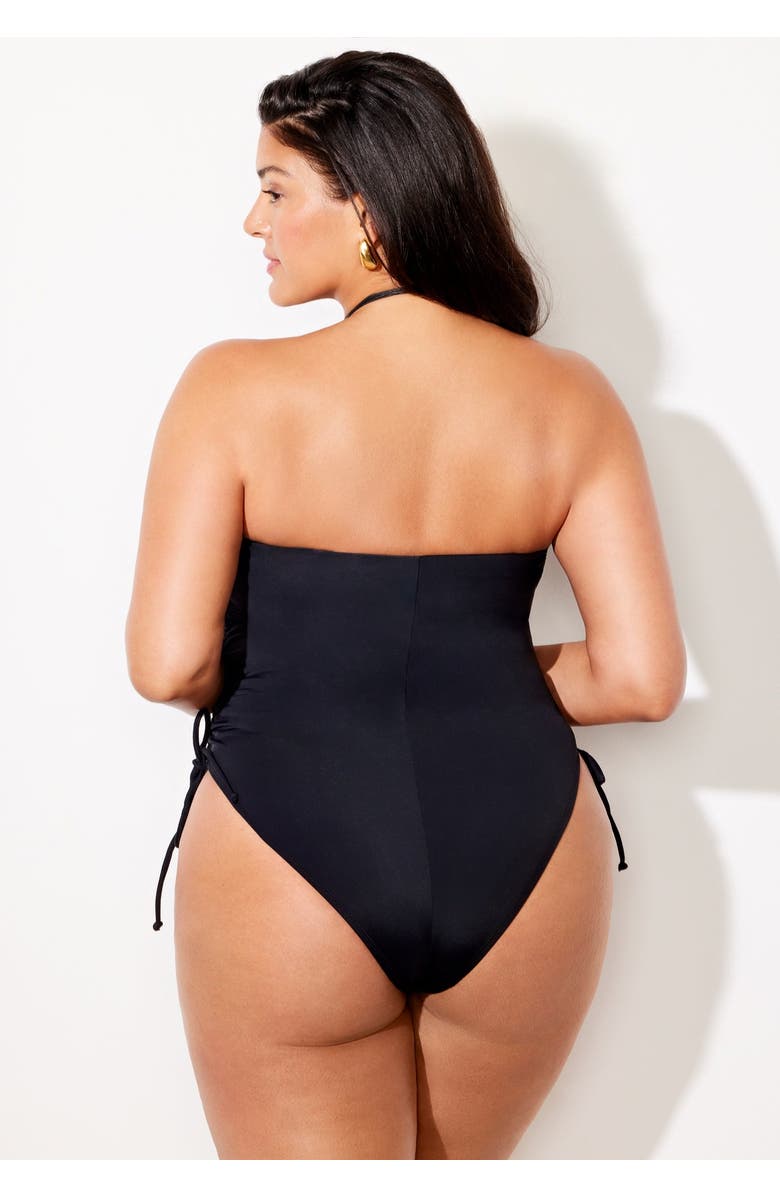 Swimsuits for All Bandeau Adjustable One Piece, Alternate, color, Black