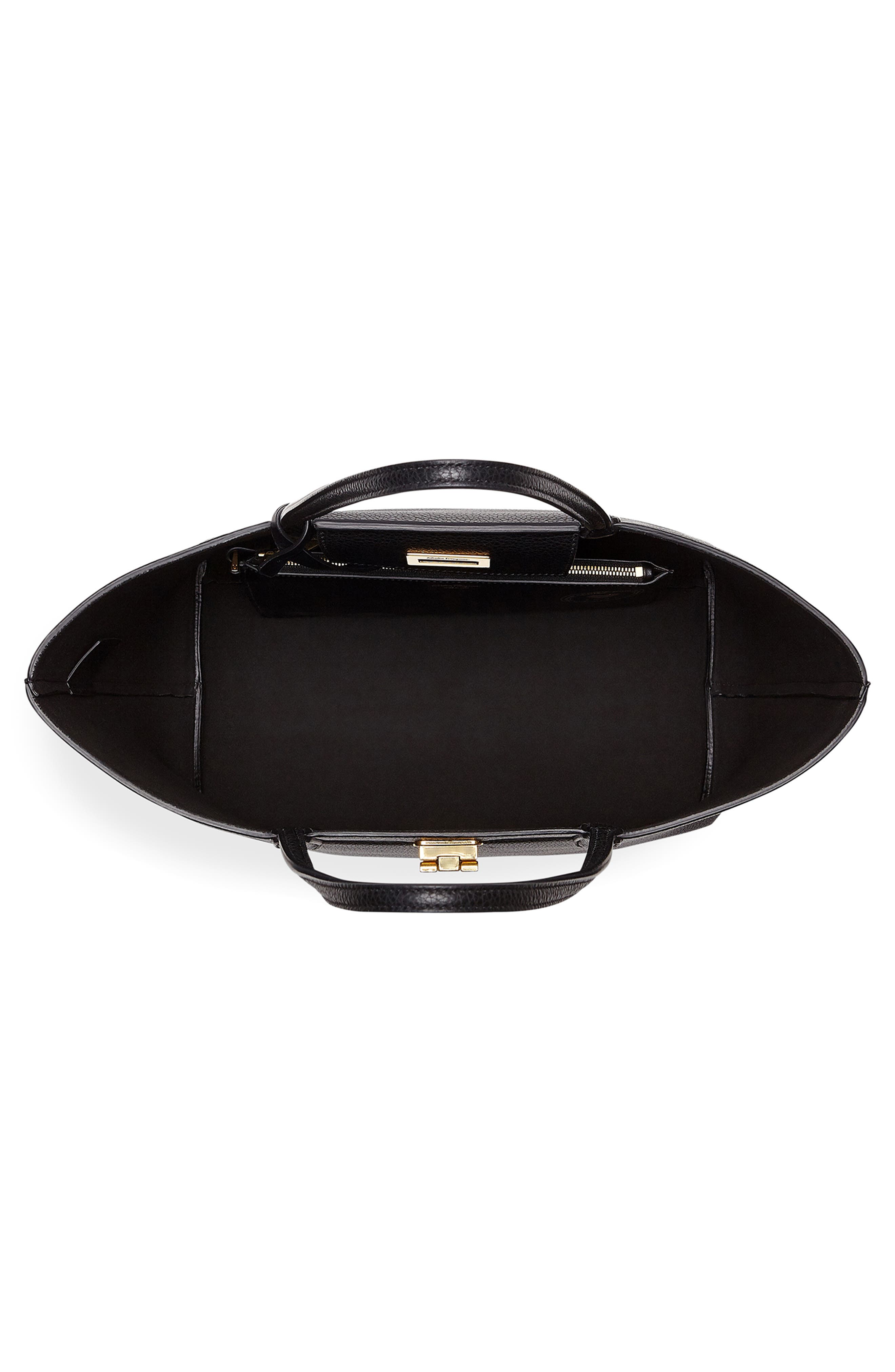 FERRAGAMO Travel Leather Tote, Alternate, color, 