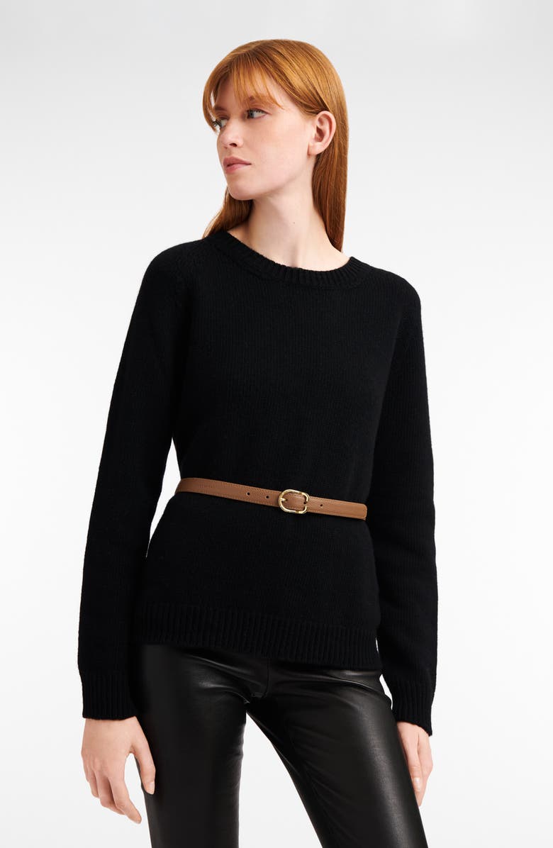Longchamp Le Foulonné Leather Belt, Alternate, color,