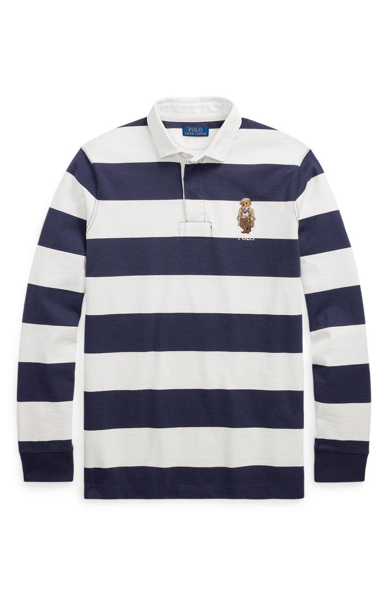 Polo Ralph Lauren Polo Bear Stripe Rugby Shirt, Alternate, color, 