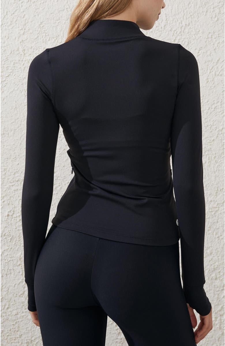 COTTON ON BODY Women's Active Core Zip Through Long Sleeve, Alternate, color, Black