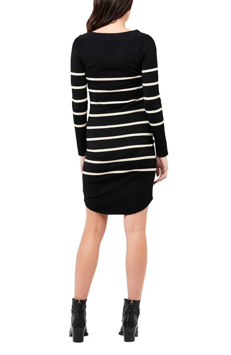 Ripe Maternity Valerie Stripe Long Sleeve Tunic Maternity Sweater Dress, Alternate, color, 