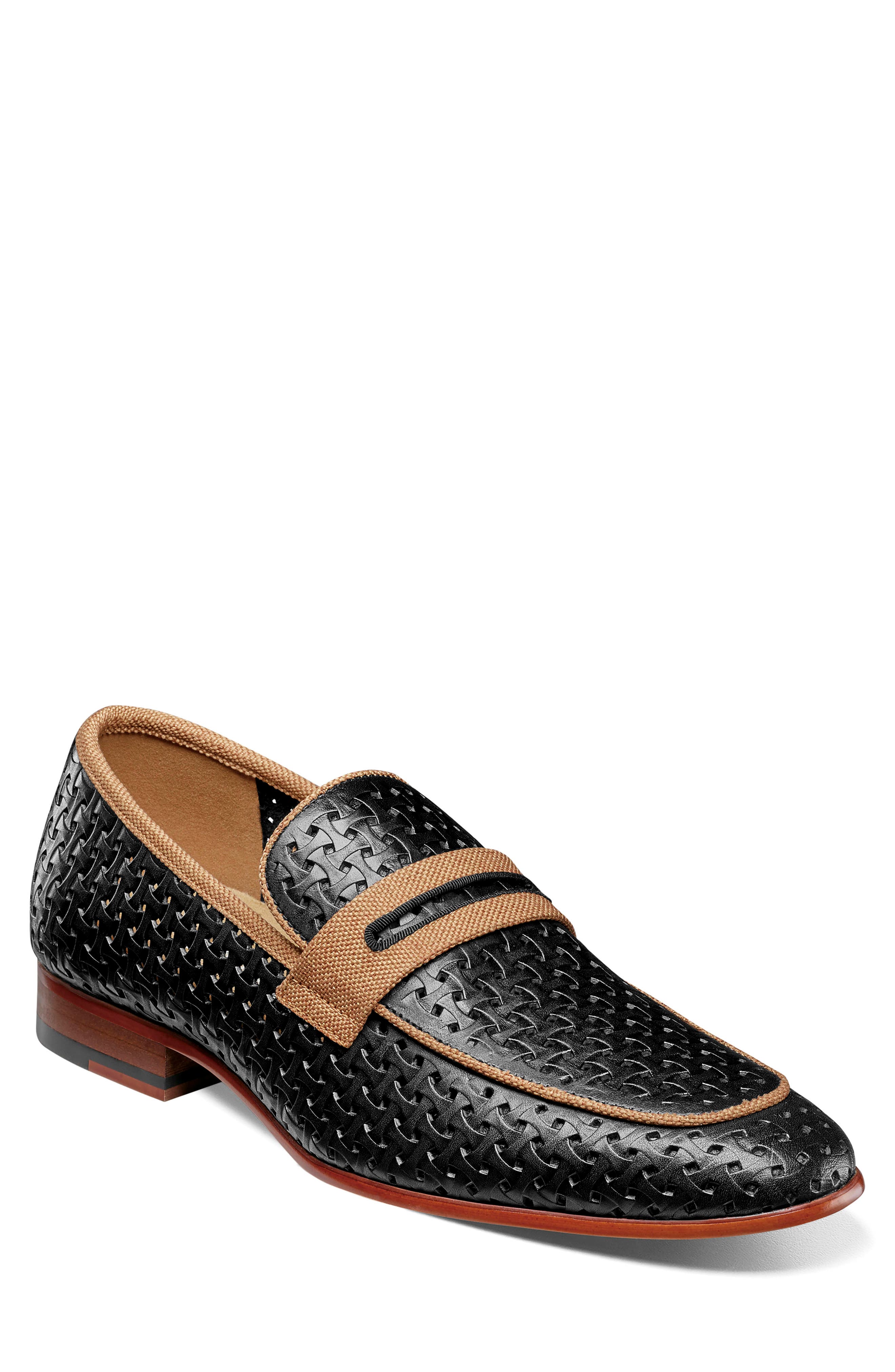 Stacy Adams Winstead Saddle Penny Loafer, Main, color, Black