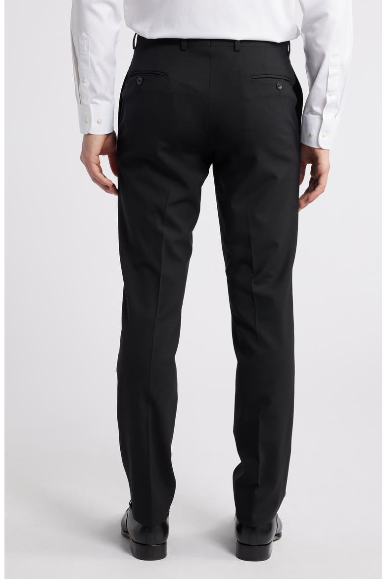 Patrick Flat Front Stretch Wool Dress Pants, Alternate, color, BLACK