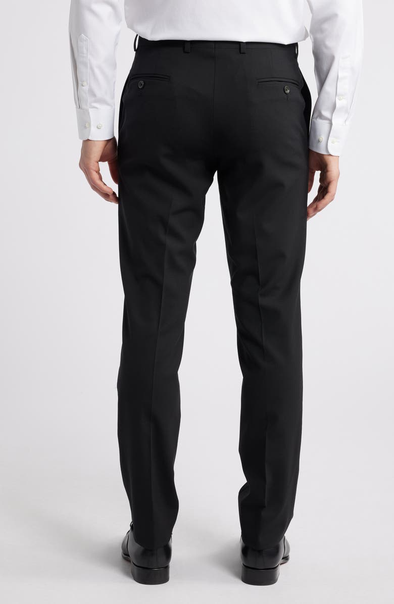 Jack Victor Patrick Flat Front Stretch Wool Dress Pants, Alternate, color, Black