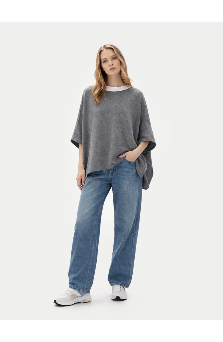 GOBI Mongolian Cashmere Boat-Neck Cashmere Poncho, Alternate, color, Dim Gray
