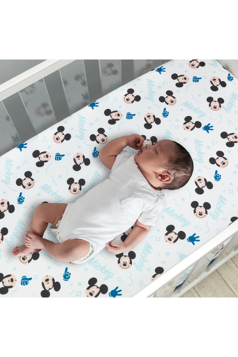 Disney Baby Forever Mickey Mouse 3-Piece Crib Bedding Set, Alternate, color, Blue