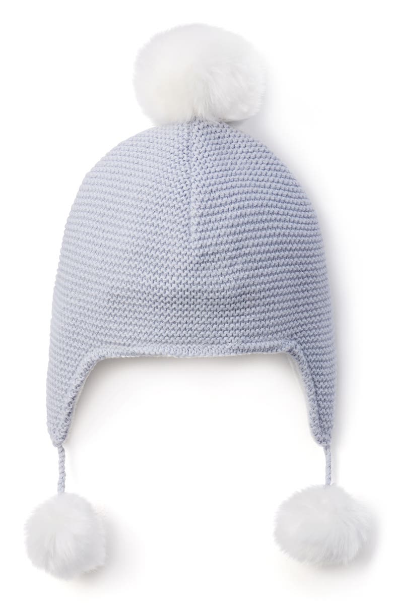 Elegant Baby Faux Fur Lined Aviator Hat, Main, color, Blue