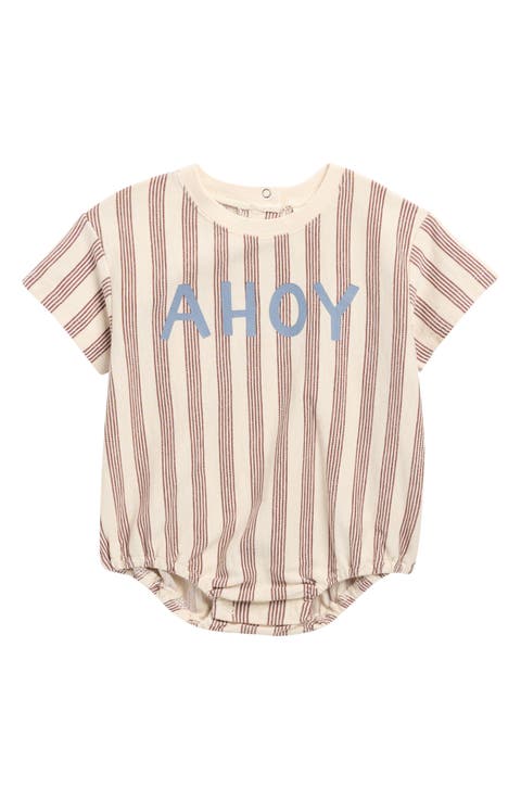 Ahoy Stripe Cotton Bubble Romper (Baby)