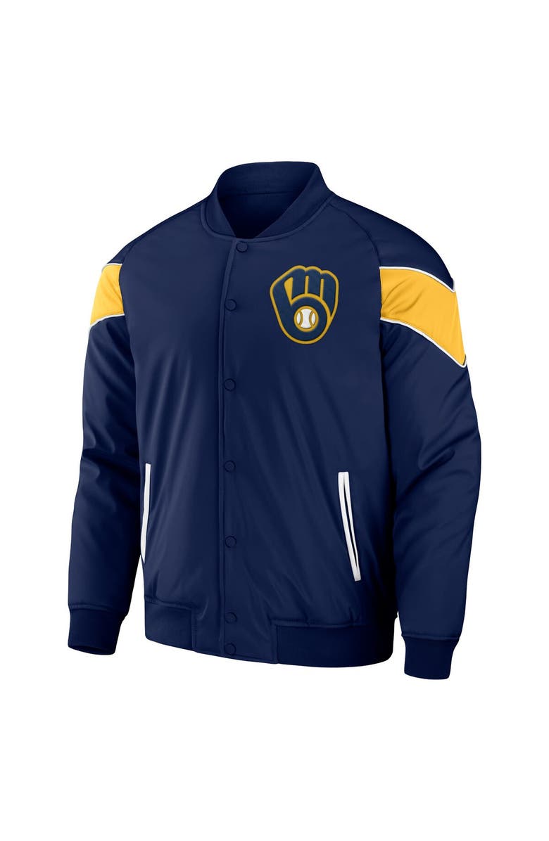 Darius Rucker Collection by Fanatics Men's Darius Rucker Collection by Fanatics Navy Milwaukee Brewers Baseball Raglan Full-Snap Jacket, Alternate, color, Navy