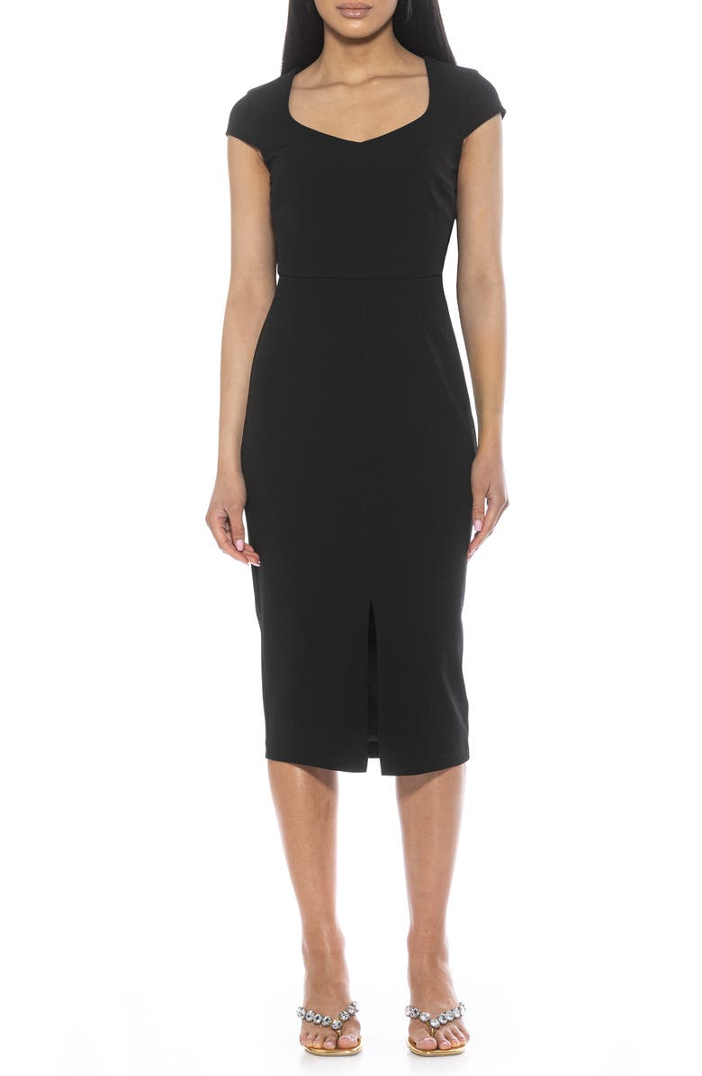 Alexia Admor Gia Sweetheart Neck Sheath Midi Dress, Main, color, 
