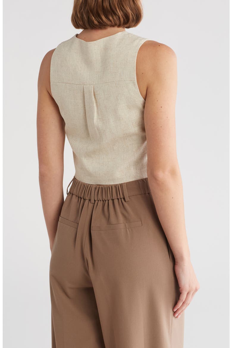 Brandi Cutaway Button-Up Vest, Alternate, color, NATURAL