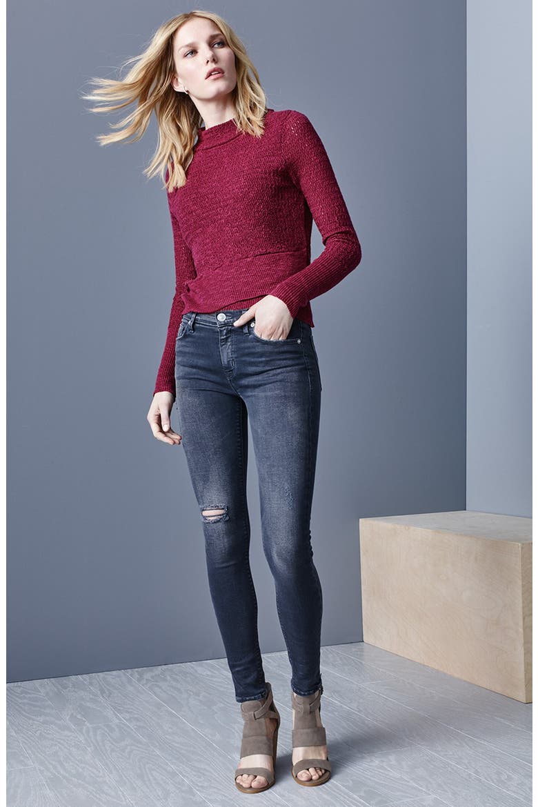 Crossover Sweater, Alternate, color, BLUE