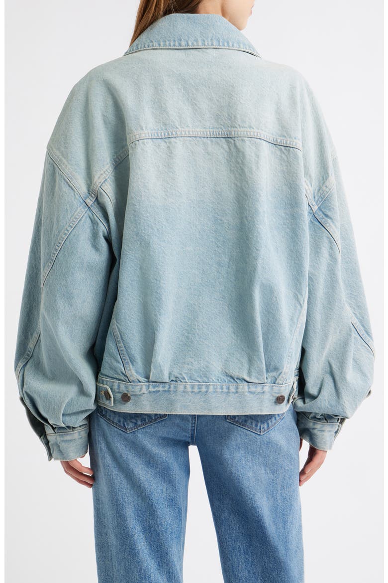 Oversize Balloon Sleeve Denim Jacket, Alternate, color, LIGHT BLUE