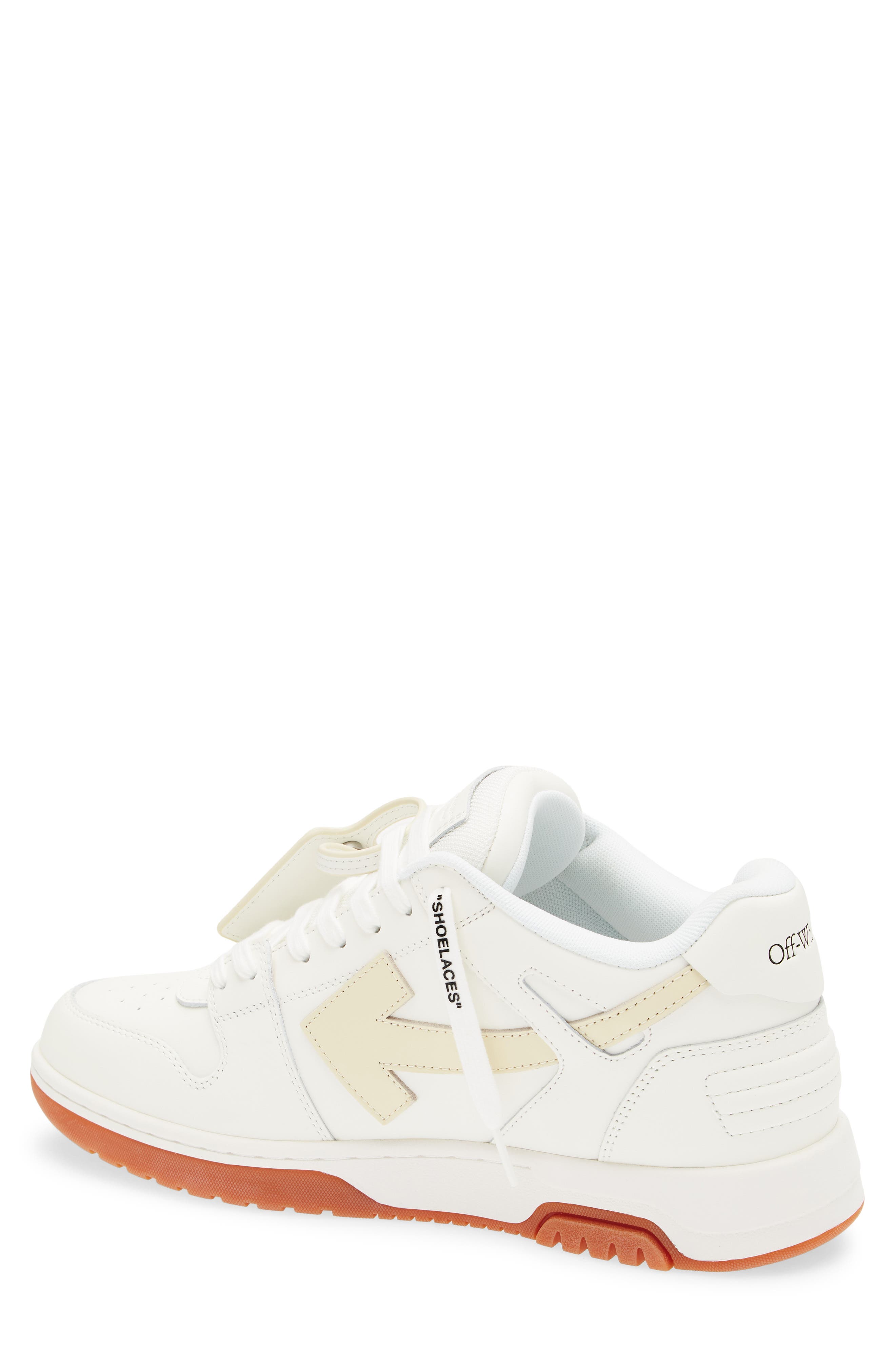 Off-White Out Of Office Leather Sneaker, Alternate, color, Beige And White