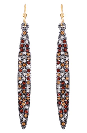 Vince Camuto Pavé Crystal Linear Drop Earrings In Hematite